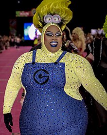 Photograph of a person wearing a Minions-inspired outfit