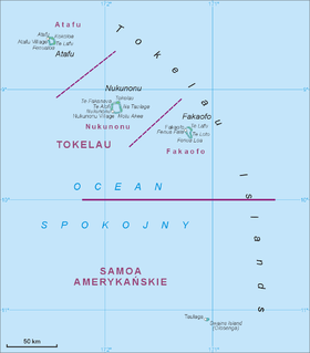 Localización do atol de Fakaofo.