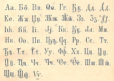 Alphabet abkhaze dans Gulia et Machavariani 1892.