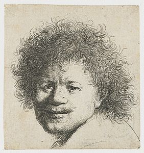 Autoportrait aux cheveux ébouriffés (c. 1631, Rijksmuseum Amsterdam).
