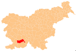 Karte von Slowenien, Position von Občina Pivka hervorgehoben
