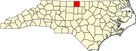 Locatie van Caswell County in North Carolina