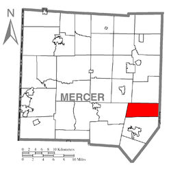 Location of Wolf Creek Township in Mercer County