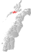 Vågan markert med rødt på fylkeskartet