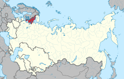 Sovyetler Birliği içerisinde Karelo-Fin SSC'nin yeri.