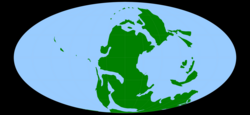Карта континентов в середине перми (275 млн лет назад)
