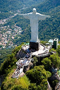 Cristo Redentor, de Paul Landowski (1931); pedra-sabão, Corcovado, Rio de Janeiro