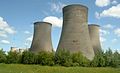 Cooling hyperbolic towers at Didcot Power Station, UK; the surface can be doubly ruled.