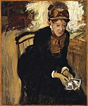 Portrait of Miss Cassatt, Seated, Holding Cards, 1876–1878
