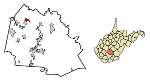 Location of Gauley Bridge in Fayette County, West Virginia.