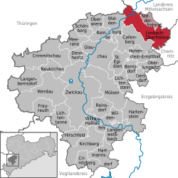 Limbach-Oberfrohna na mapě