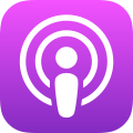 logo de l'application podcasts représentant un i entouré de deux cercles blancs sur fond violet