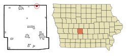 Location of Woodward, Iowa