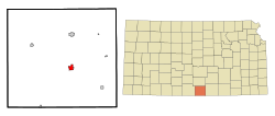 Location within Harper County and Kansas