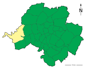Lage des Stadtteils Chemnitz-Grüna in Chemnitz (anklickbare Karte)