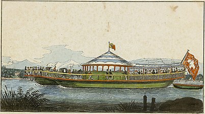 Bateau-manège à Genève en 1825.