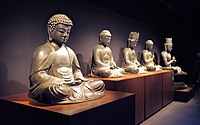 Buddha statues from Japan, acquired by the museum in 1883 at the International Colonial Trade Exposition in Amsterdam