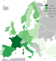 Consum de cànnabis a la Unió Europea sobre enquestes recollides entre 2002 i 2006 segons l'Estat. Dades elaborades per lEuropean Monitoring Centre for Drugs and Drug Addiction.