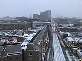 Looking west down Washington Ave