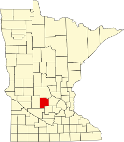 Karte von Meeker County innerhalb von Minnesota