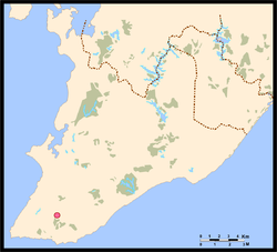 Localização de Brotas no mapa de Salvador continental.