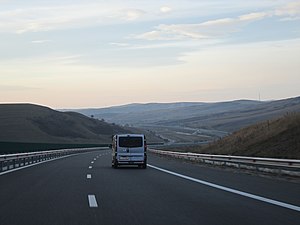 A10 motorway and the hills of Transilvania