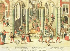 Ikonoklastische Ausschreitungen von Calvinisten in der Liebfrauenkathedrale von Antwerpen am 20. August 1566