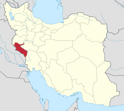 Lage der Provinz Ilam im Iran