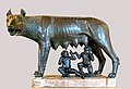 Image 4Capitoline Wolf, sculpture of the she-wolf feeding the twins Romulus and Remus, the most famous image associated with the founding of Rome. According to Livy, it was erected in 296 BC. (from Founding of Rome)