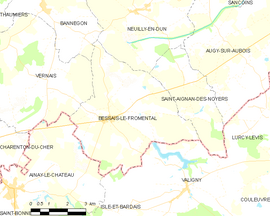 Mapa obce Bessais-le-Fromental