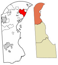 Wilmingtonin Delawaren kartalla