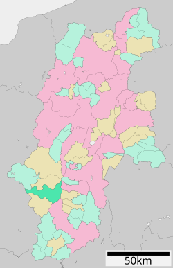 Location of Ōkuwa in Nagano Prefecture