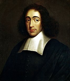 Anoniem, Postuum portret van Spinoza, olieverf op doek, ca. 1700, Herzog August Bibliothek, Wolfenbüttel. Het portret in het Haags Historisch Museum is een waarschijnlijk 19e-eeuwse kopie hiervan.[1]