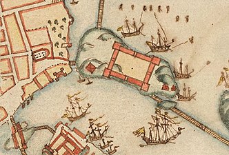 Blasieholmen på en stockholmskarta från 1642.