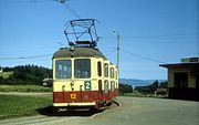 Motorwagen 12 van lijn 2 te Lade; 5 augustus 1982.