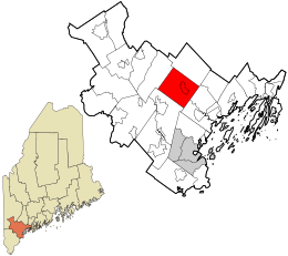 Location in Cumberland County and the state of Maine.