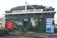 The old kiosk that's falling apart