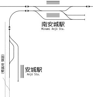 安城支線 構内配線略図（1957年）