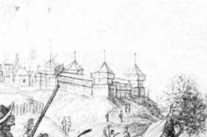 Изображение Киевского замка у Абрахама ван Вестерфельда