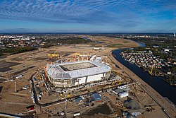 Lo stadio in costruzione nel 2017