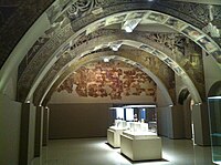 Muzejska postavitev romanske freske iz samostana Santa María de Sigena