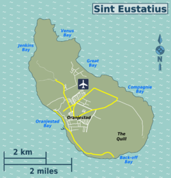 Lokasi Oranjestad di pulau Sint Eustatius