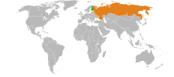 Haritada gösterilen yerlerde Finland ve Russia