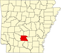 Locatie van Dallas County in Arkansas