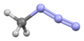 Ball-and-stick model of the methyl azide molecule