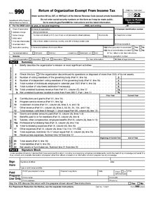 First page of Form 990