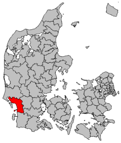 Kart over Esbjerg kommune