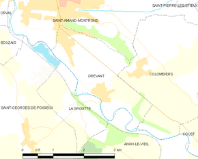 Poziția localității Drevant