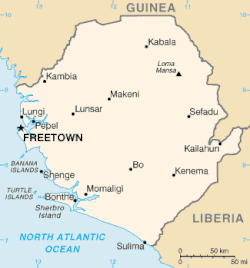 Mapa de la Siera Leon