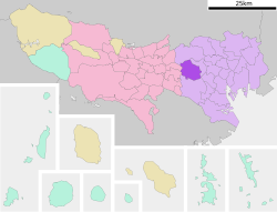 杉並区在東京都的位置